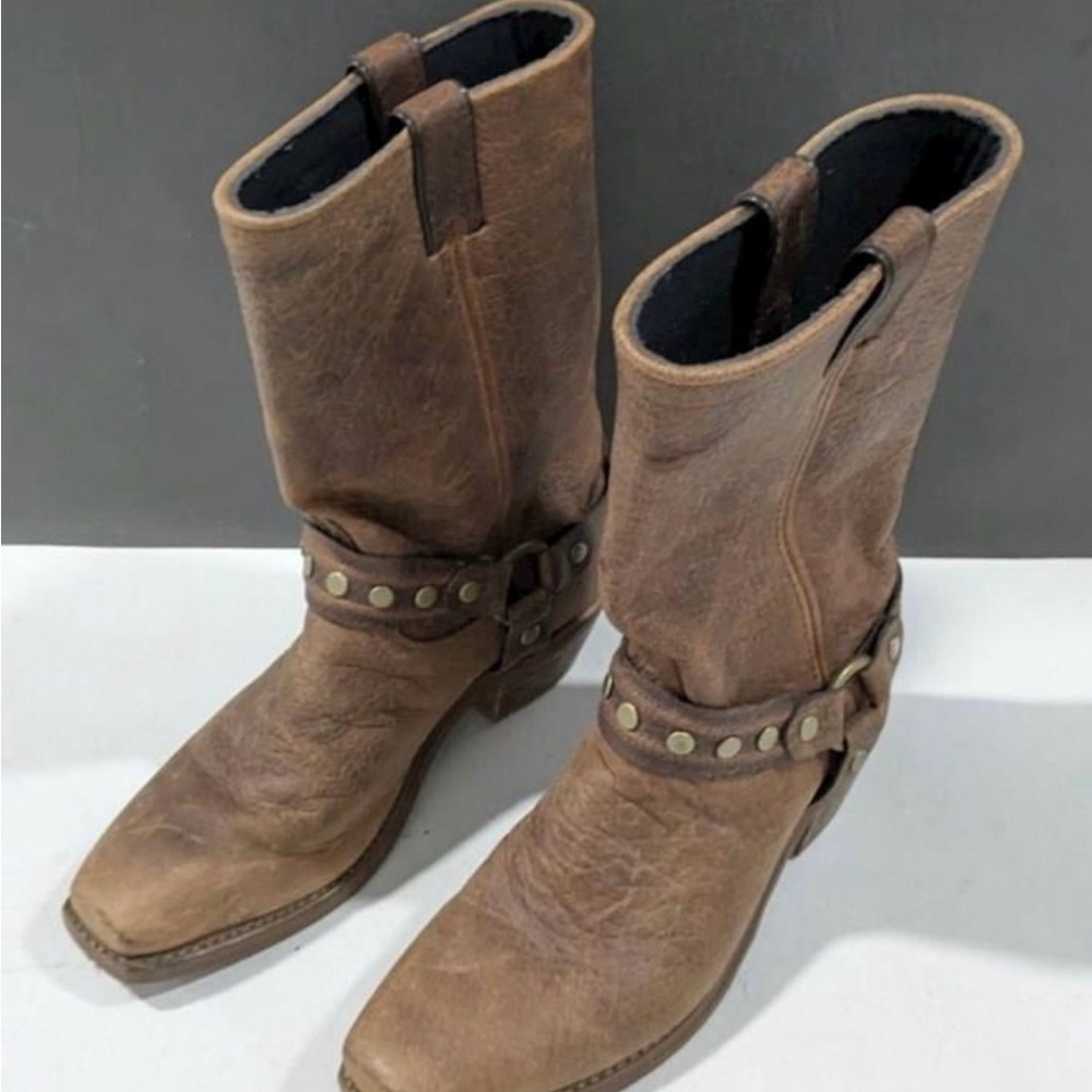 Abilene Women's Distressed Leather Harness Western Boot